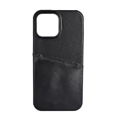 Buffalo iPhone 13 Pro Max Mobilskal Kortfack &Auml;kta L&auml;der Svart