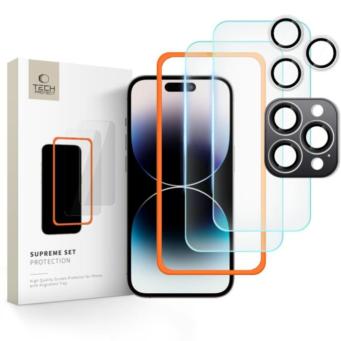 Bild 1, Tech-Protect iPhone 16 Pro Max 3-PACK Skärmskydd/Linsskydd