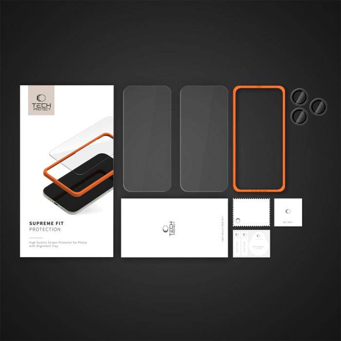 Bild 2, Tech-Protect iPhone 16 Pro Max 3-PACK Skärmskydd/Linsskydd