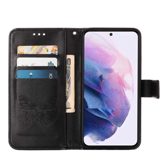 Bild 3, Samsung Galaxy S22 Fodral Butterfly Läder Svart