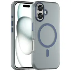 iPhone 16 Skal MagSafe Slim Matt M&ouml;rk Bl&aring;