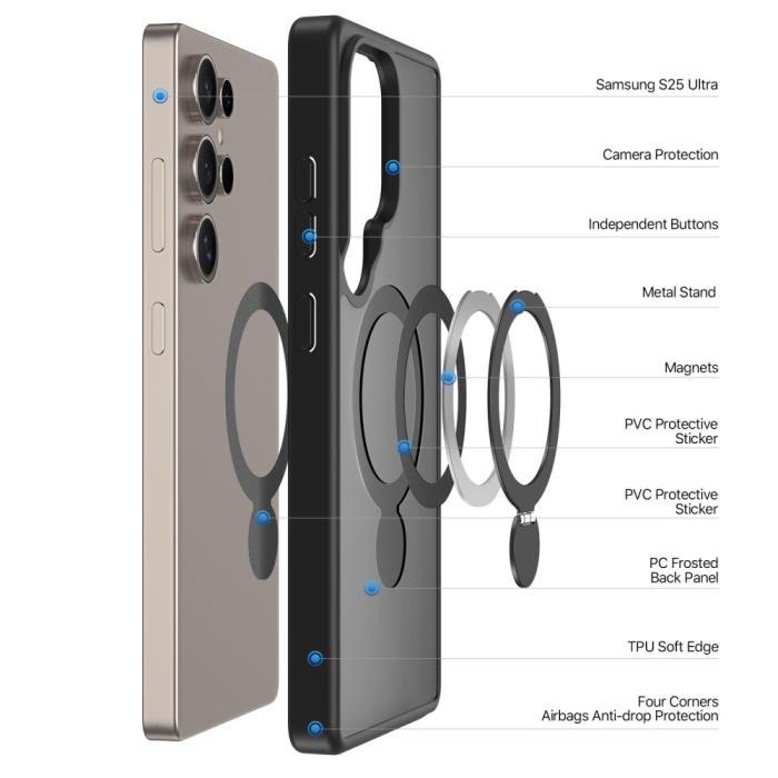 Bild 4, DUX DUCIS Galaxy S25 Ultra Skal MagSafe Kickstand Yind Series