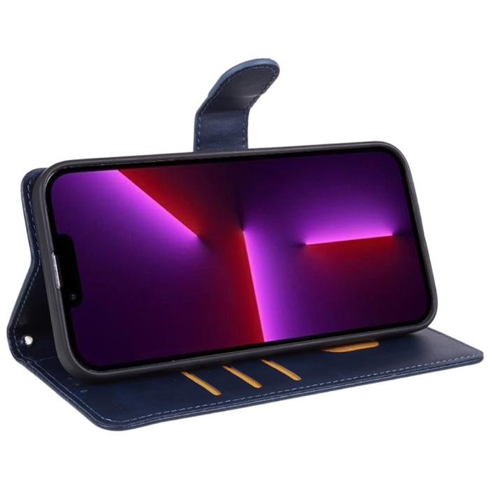 Bild 3, iPhone 15 Fodral PU Läder Blå