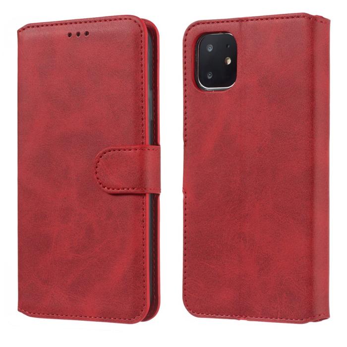 Bild 3, iPhone 11 Fodral Solid Läder Röd