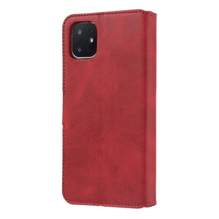 Bild 4, iPhone 11 Fodral Solid Läder Röd