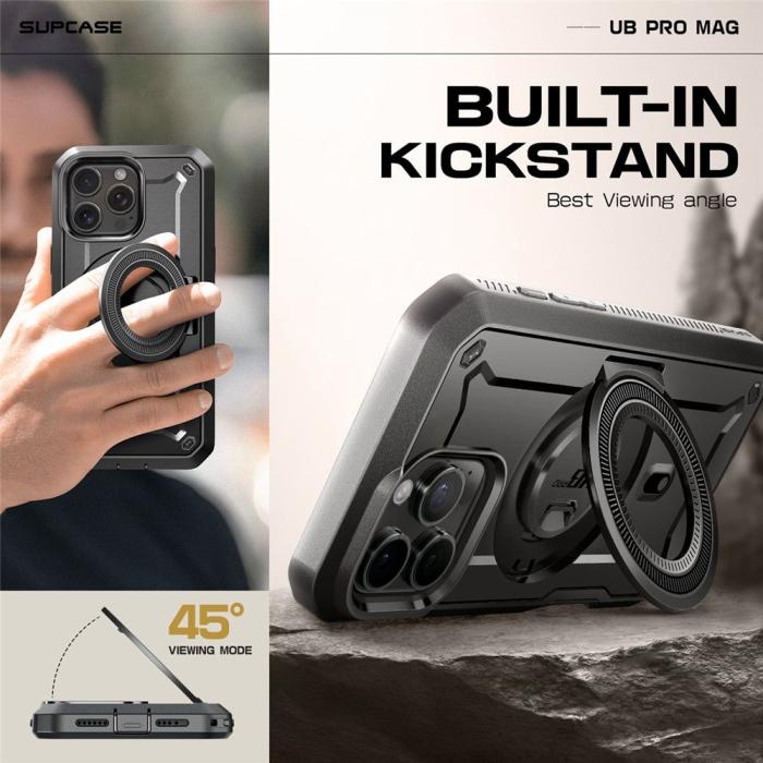 Bild 4, Supcase iPhone 16 Pro Skal MagSafe Unicorn Beetle Pro Svart