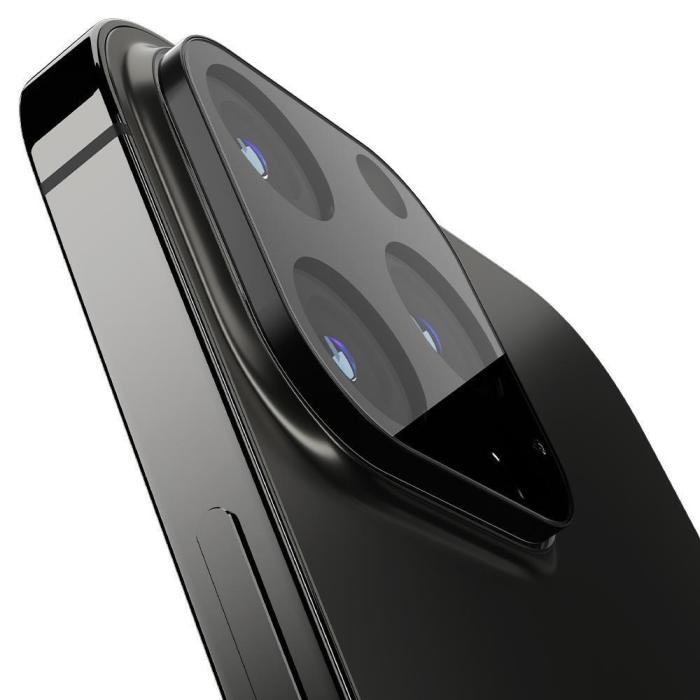 Bild 3, Spigen iPhone 13 Pro / 13 Pro Max 2-PACK Optik GLAS.tR Linsskydd Svart