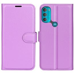 Motorola Moto G71 Fodral Litchi Textur Lila