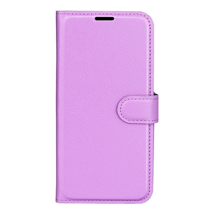 Bild 2, Motorola Moto G71 Fodral Litchi Textur Lila