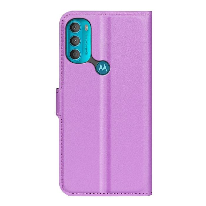 Bild 3, Motorola Moto G71 Fodral Litchi Textur Lila