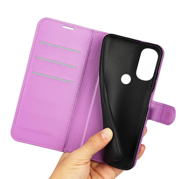 Bild 4, Motorola Moto G71 Fodral Litchi Textur Lila