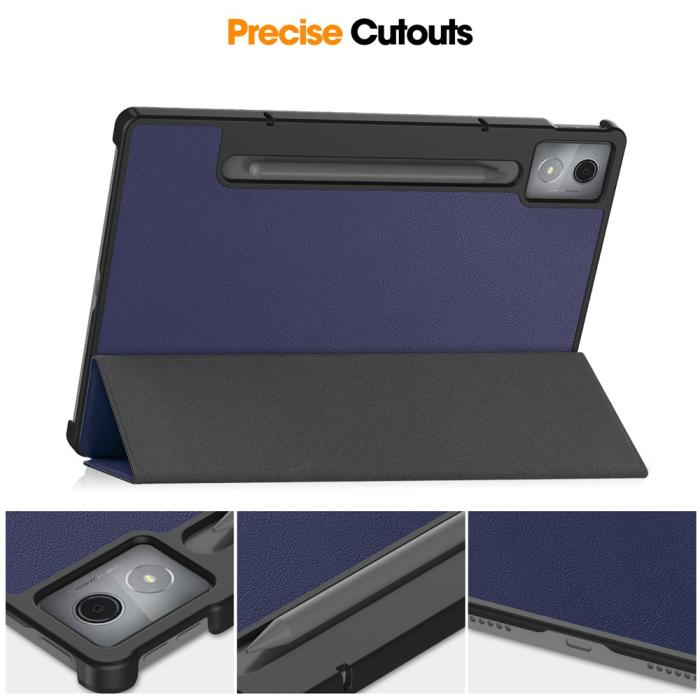 Bild 4, Lenovo Idea Tab Pro Fodral Tri-Fold Läder Mörk Blå