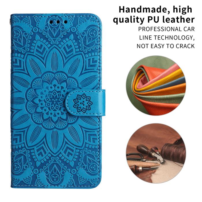 Bild 4, Motorola Edge 70 Fodral Mandala Läder Blå