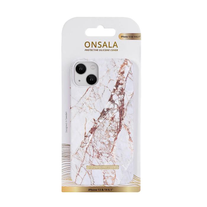 Bild 2, ONSALA iPhone 14 / 13 Skal White Rhino Marble