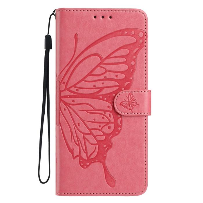 Bild 4, Samsung Galaxy S26 Fodral Fjäril Tryck Rosa