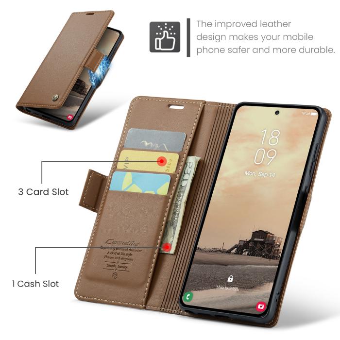 Bild 2, CASEME Samsung Galaxy S26 Ultra Fodral RFID Läder Brun