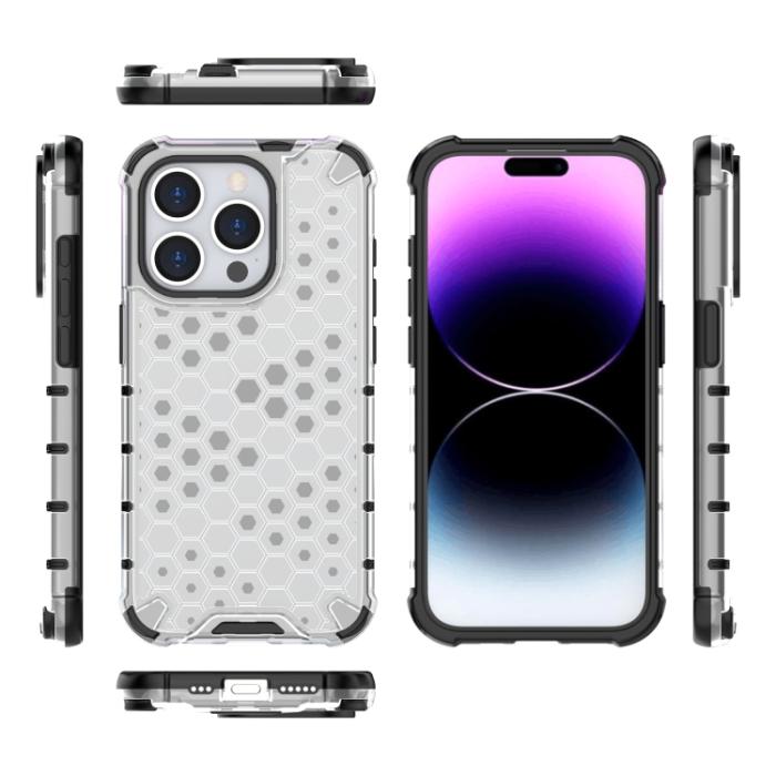 Bild 4, iPhone 15 Pro Skal Shockproof Honeycomb Vit