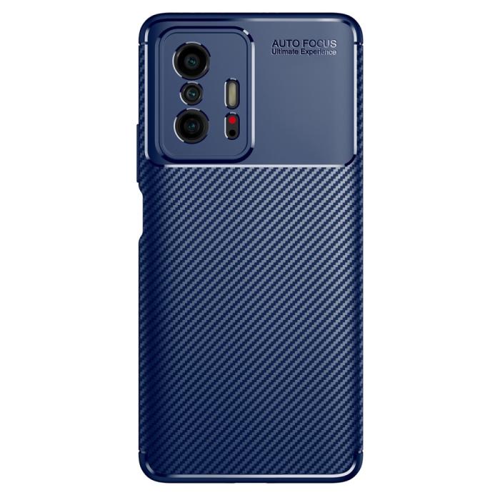 Bild 1, Xiaomi 11T / 11T Pro Skal Kolfiber Textur Blå