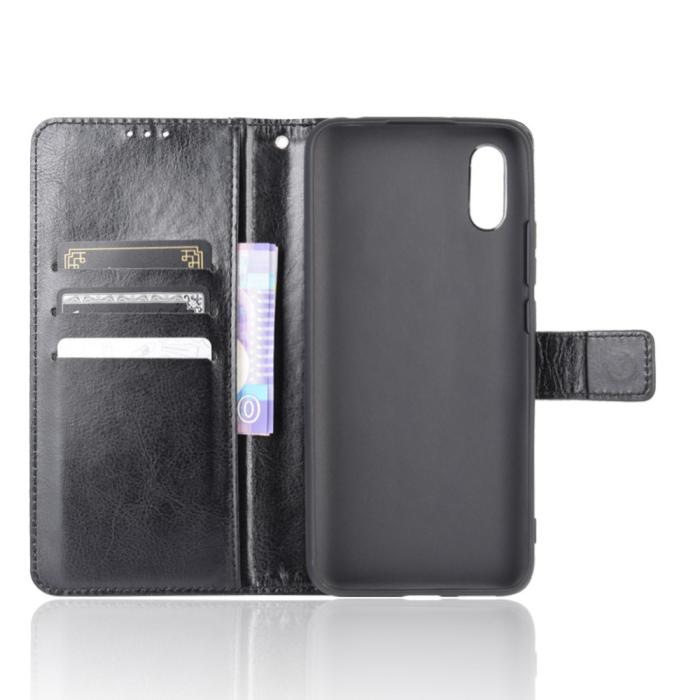 Bild 4, Xiaomi Redmi 9A - Crazy Horse Fodral - Svart