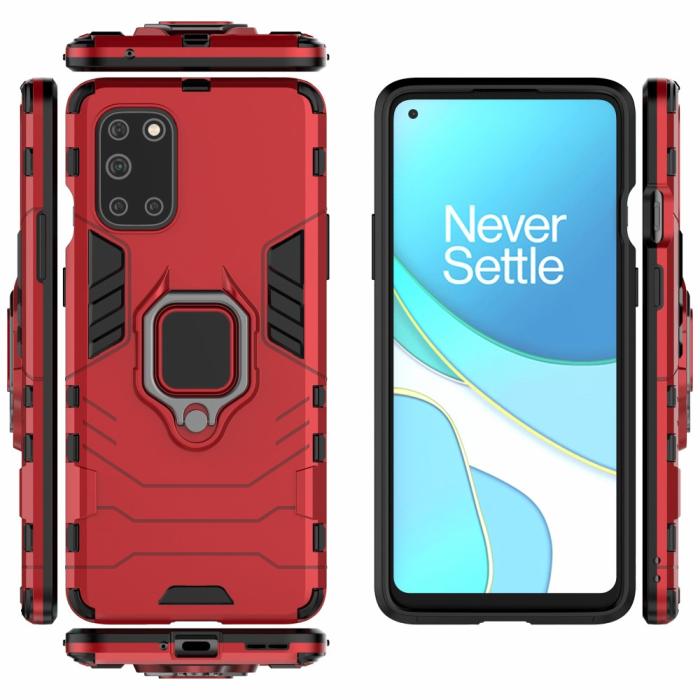 Bild 4, OnePlus 8T / 8T+ - Hybrid Ring Skal - Röd