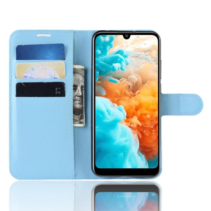 Bild 4, Huawei Y6 (2019) - Litchi Plånboksfodral - Ljus Blå
