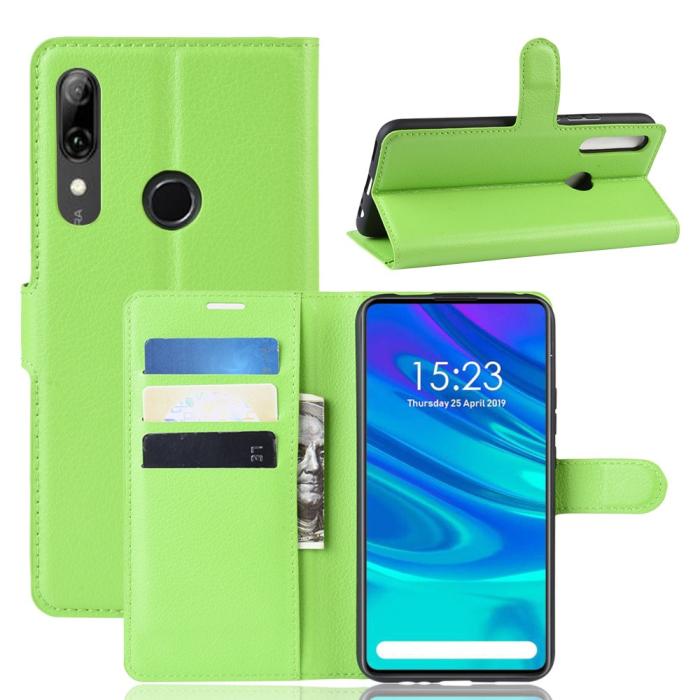 Bild 1, Huawei P Smart Z - Litchi Plånboksfodral - Grön