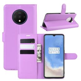 OnePlus 7T - Litchi Plånboksfodral - Lila