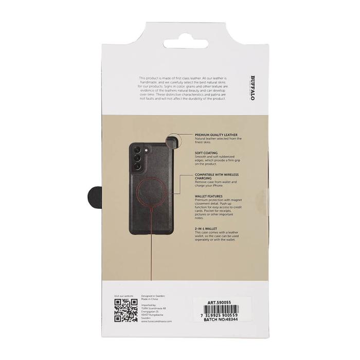 Bild 6, Buffalo Samsung Galaxy S21 FE Fodral 2in1 Äkta Läder Svart