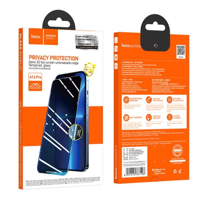 Bild 5, HOCO iPhone 14 Plus / 13 Pro Max Skärmskydd Nano 3D Privacy