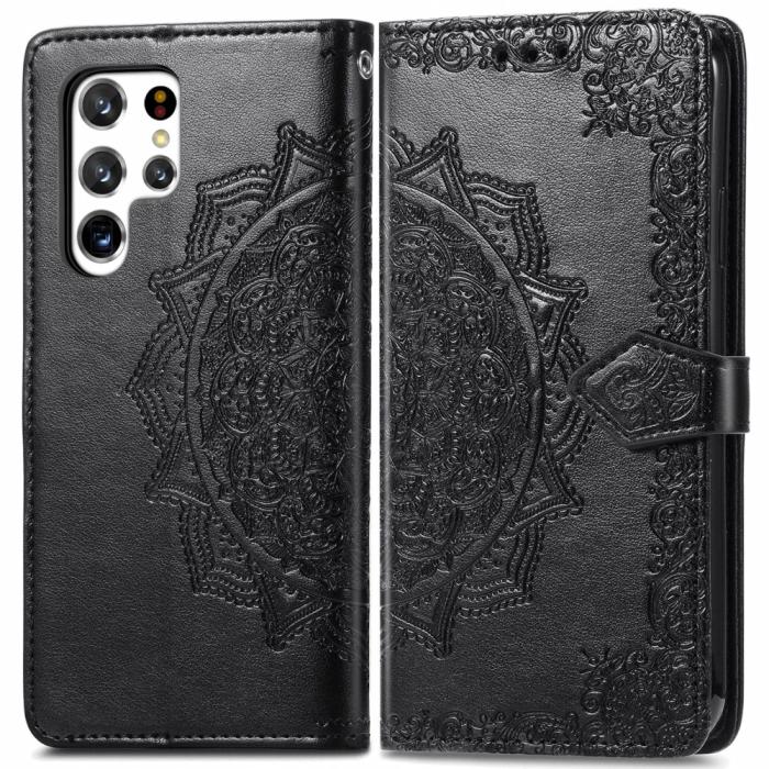 Bild 1, Samsung Galaxy S22 Ultra Fodral Mandala Flower Svart
