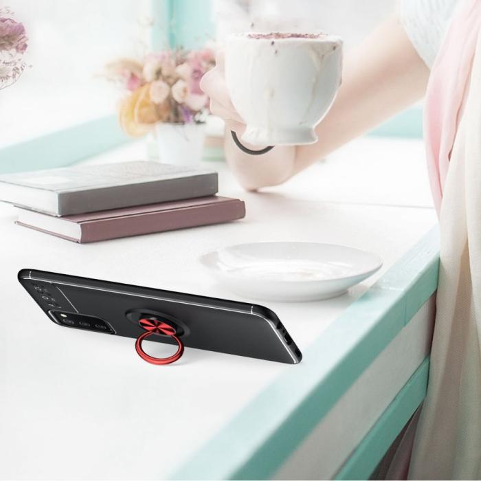 Bild 4, Samsung Galaxy A03s Skal Ring Svart/Röd