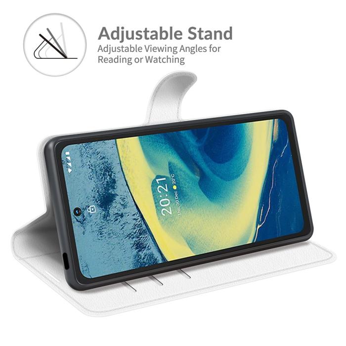 Bild 2, Nokia XR20 Fodral Litchi Läder Vit