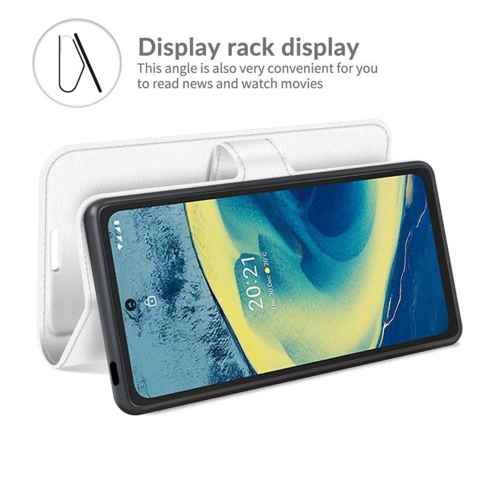 Bild 3, Nokia XR20 Fodral Litchi Läder Vit