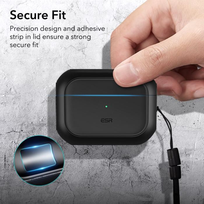 Bild 6, ESR AirPods Pro 1/2 Fodral Orbit MagSafe HaloLock Svart