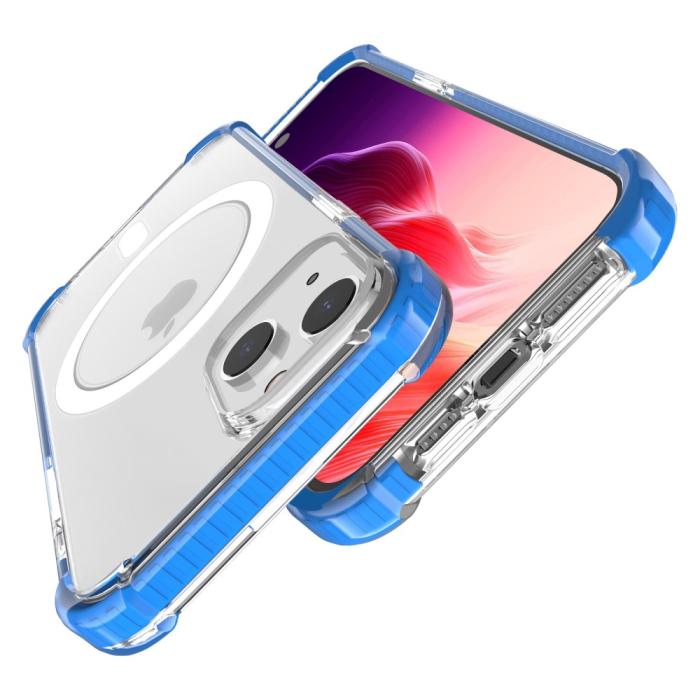 Bild 3, iPhone 15 Skal MagSafe Shockproof Hybrid Blå
