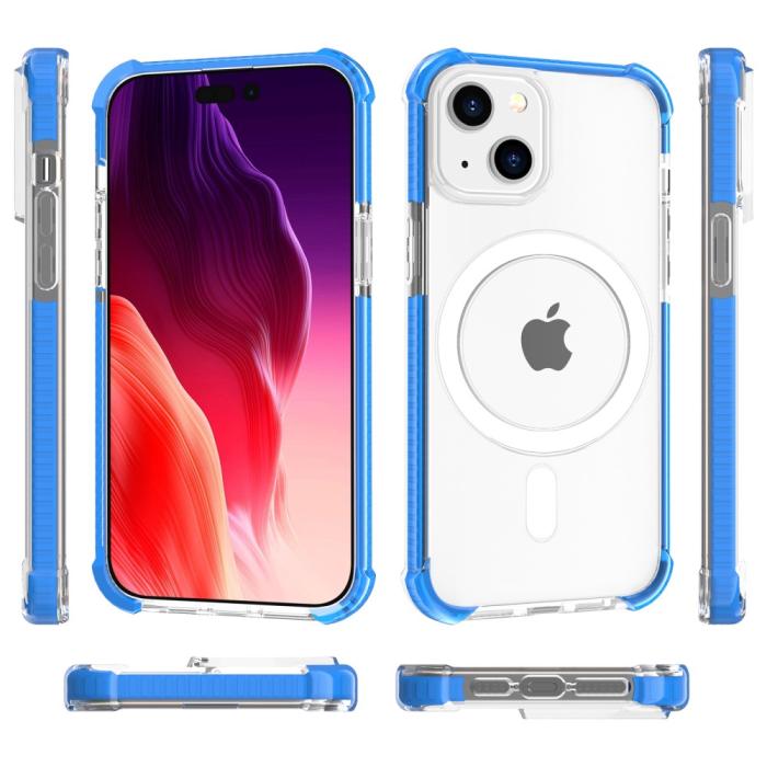 Bild 4, iPhone 15 Skal MagSafe Shockproof Hybrid Blå