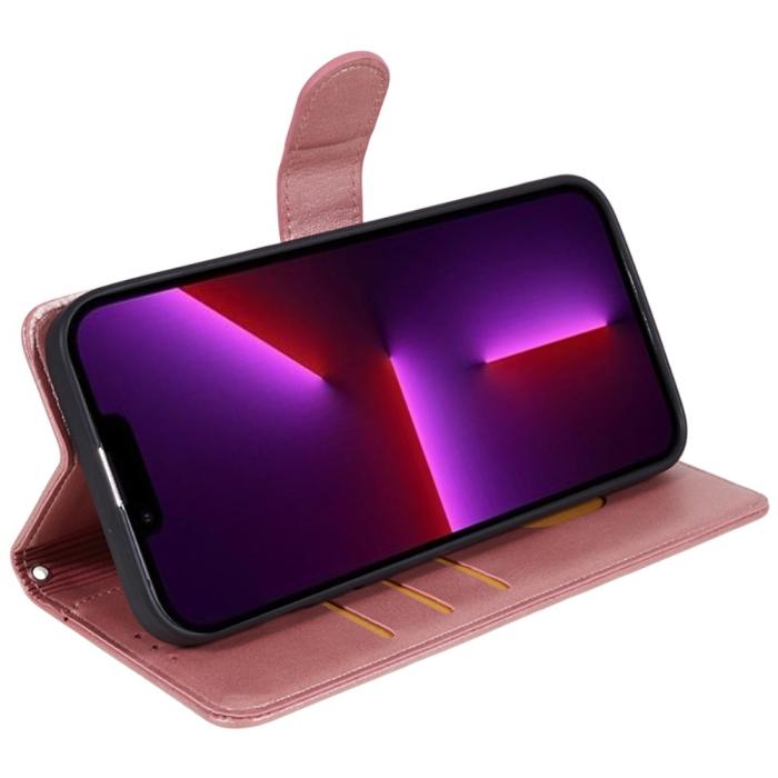 Bild 3, iPhone 15 Fodral PU Läder Roséguld