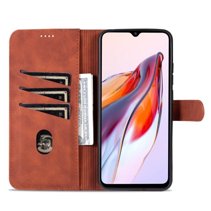 Bild 2, AZNS Xiaomi Redmi 12C 4G Fodral Läder Brun