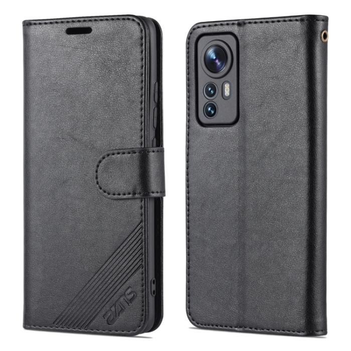 Bild 2, AZNS Xiaomi 12 Fodral Läder Svart