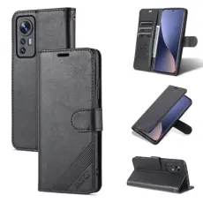 AZNS Xiaomi 12 Fodral L&auml;der Svart