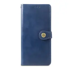 iPhone XS Max Fodral Solid Läder Magnetisk Mässing Blå