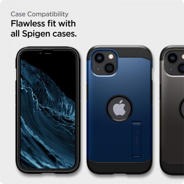Bild 5, Spigen iPhone 16e/14/13/13 Pro 2-PACK ALM Heltäckande Skärmskydd Härdat Glas