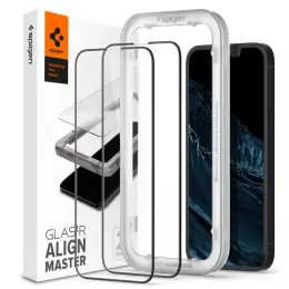 Spigen iPhone 14 / 13 / 13 Pro 2-PACK ALM Heltäckande Skärmskydd Härdat Glas