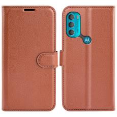 Motorola Moto G71 Fodral Litchi Textur Brun