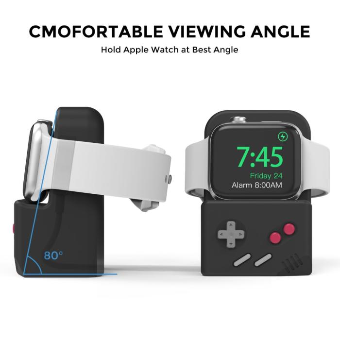 Bild 3, AHASTYLE Apple Watch Laddningsställ Gamepad Silikon Svart