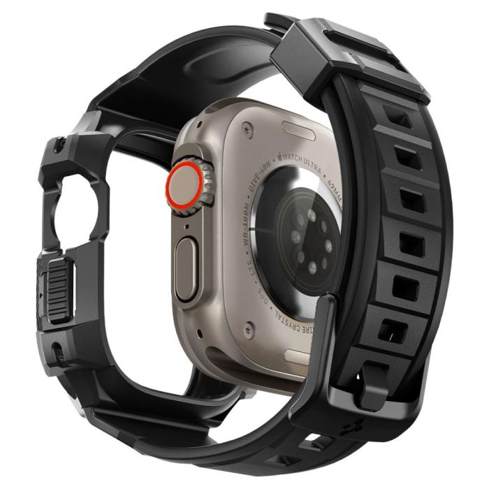 Bild 4, Spigen Apple Watch Ultra 49 mm Skal/Armband Rugged Armor 'Pro' Svart