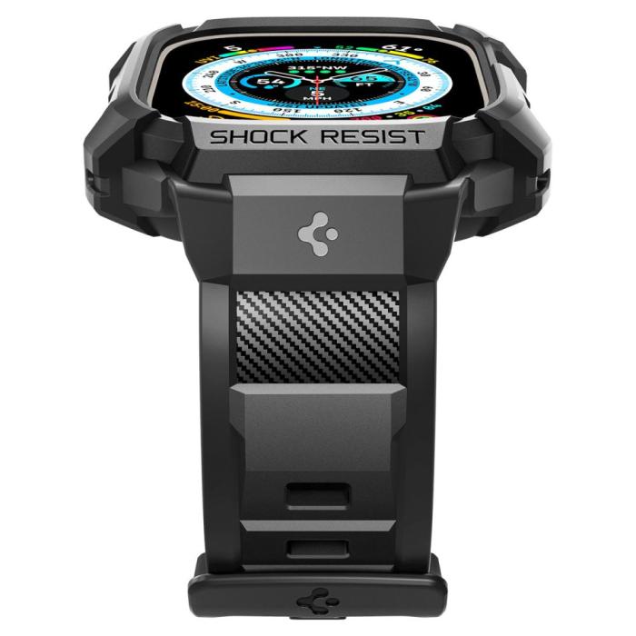 Bild 5, Spigen Apple Watch Ultra 49 mm Skal/Armband Rugged Armor 'Pro' Svart