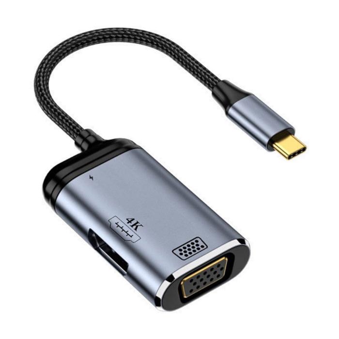 Bild 1, PD USB-C - VGA / HDMI 4K 60Hz 1080p Adapter
