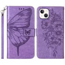 iPhone 15 Plus Fodral Med Tryck Fjäril Lila
