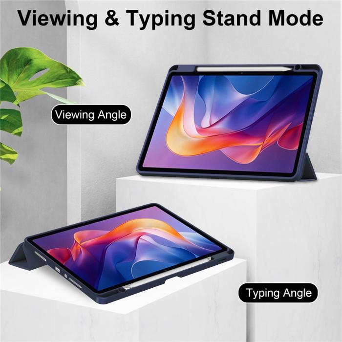 Bild 3, Xiaomi Redmi Pad 2 Fodral Tri-Fold Hybrid Mörk Blå